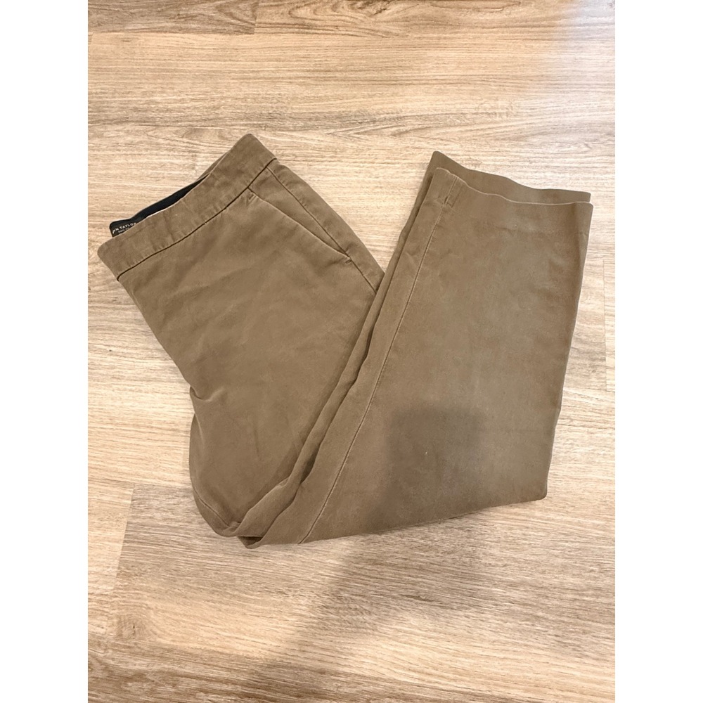 Ann Taylor Kate Fit Trousers Olive Brown Straight Leg Dress Pants Womens 12